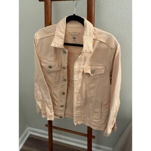 Billabong Peach Apricot Denim Trucker Jacket Womens Small J704MALW